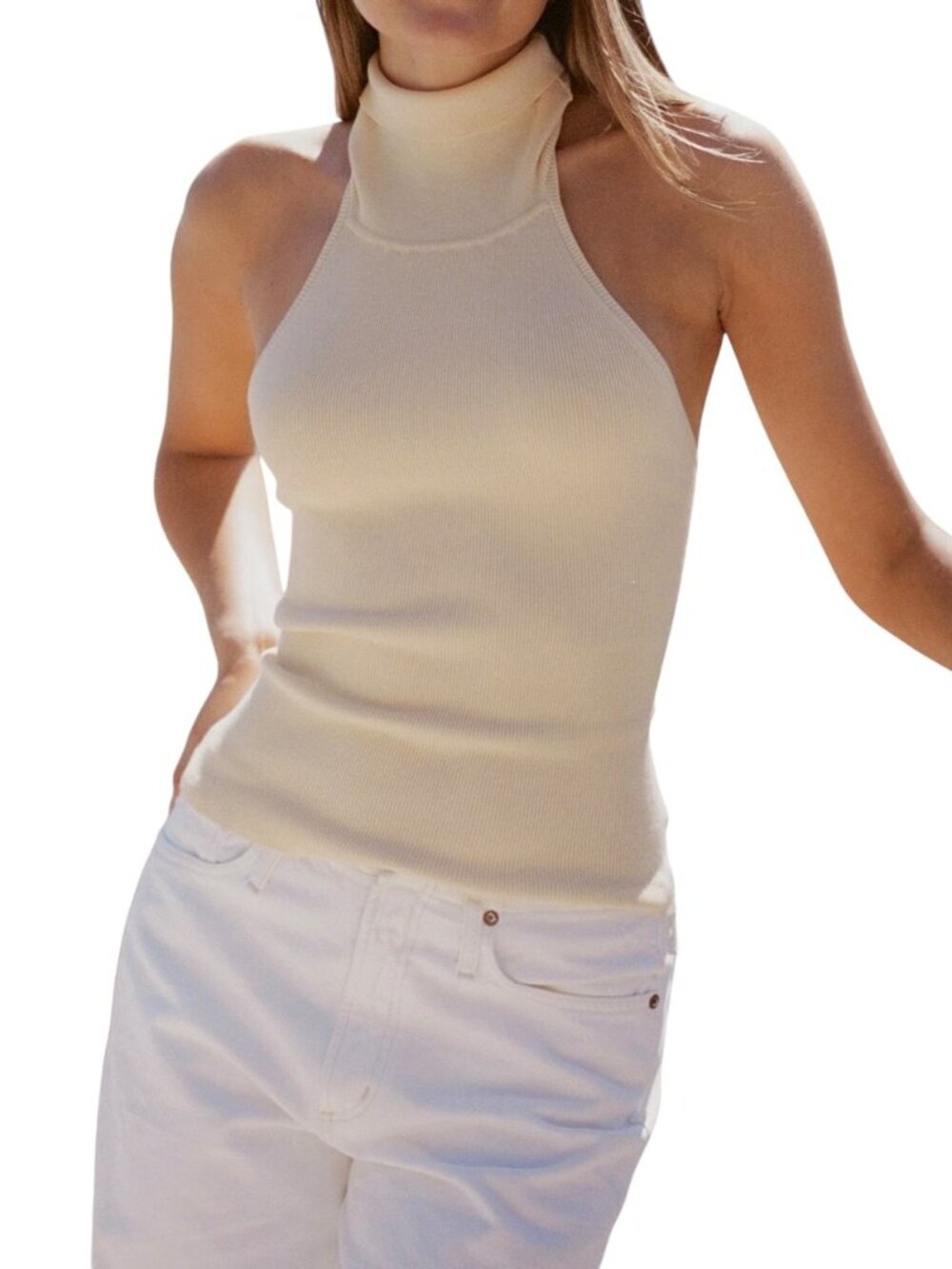 Few Moda x Sara Walker Julia Halter Turtleneck Sweater Top S
